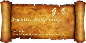 Gyukits Valéria névjegykártya